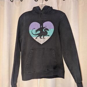 Port and Company Black Hoodie with Dragon Heart Design